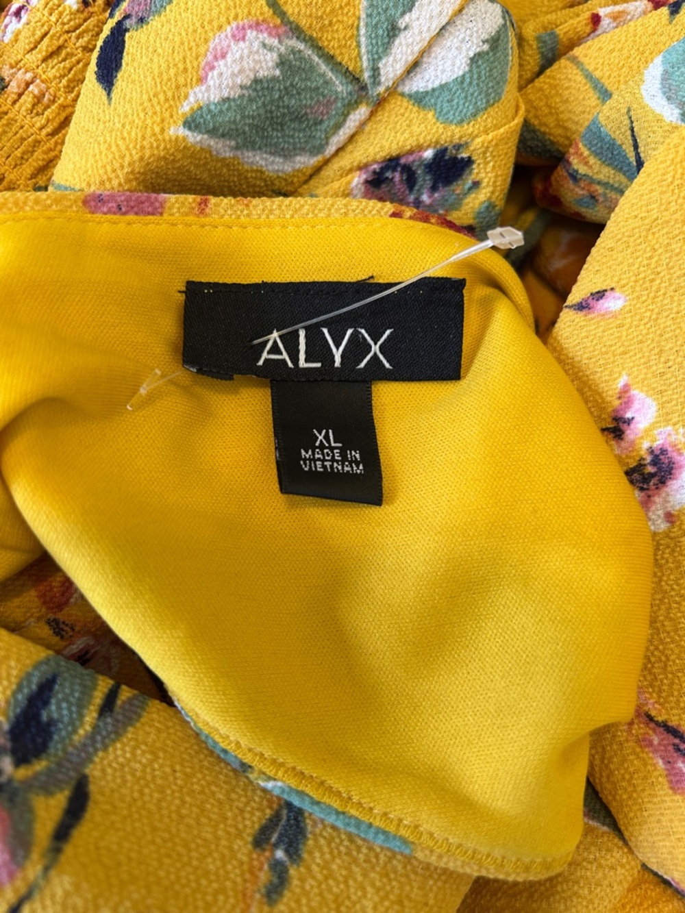 Alyx Yellow Floral V-Neck Sleeveless Wide Leg Jumpsuit XL New - Picture 9 of 12